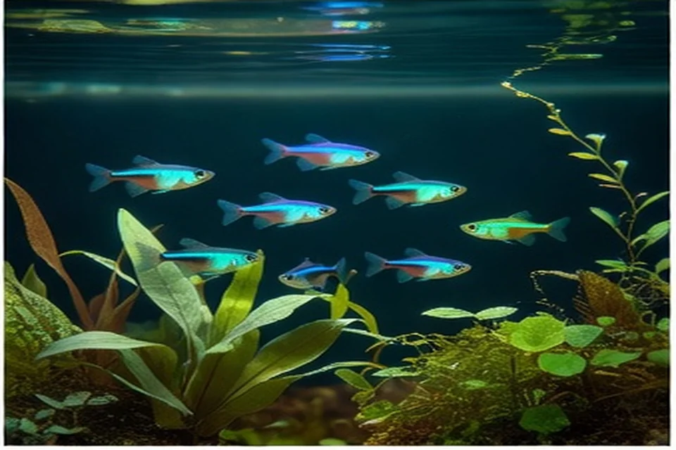 Ilustración editorial: Tetras neón: pequeños peces, decisiones importantes